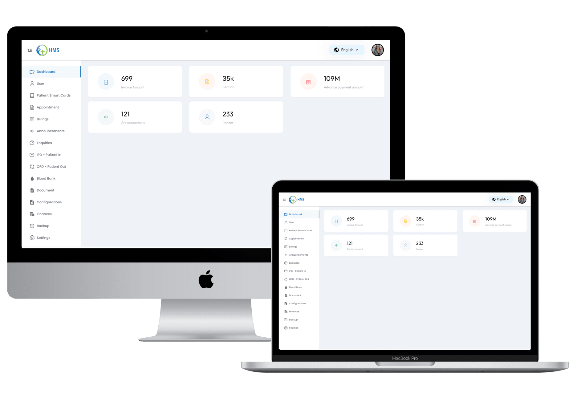 NexaCare hospital management dashboard